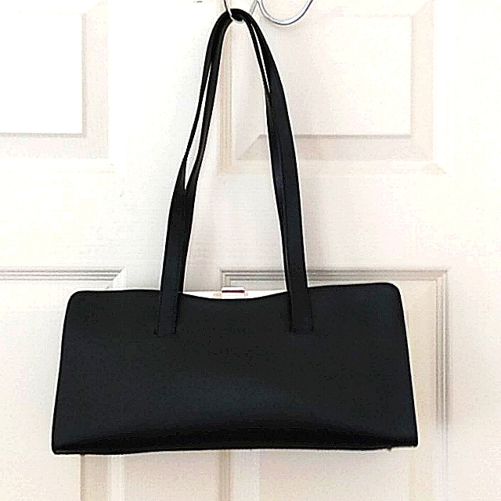 Furla black leather handbag. Italian. Excellent.